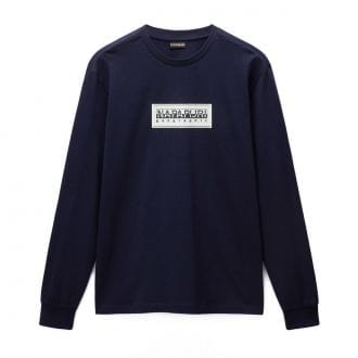 Napapijri Np0a4i3m T Shirt Ls Box Logo Casual Uomo