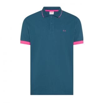 Sun 68 A36120 Polo Smal Stripe Fluo Casual Uomo