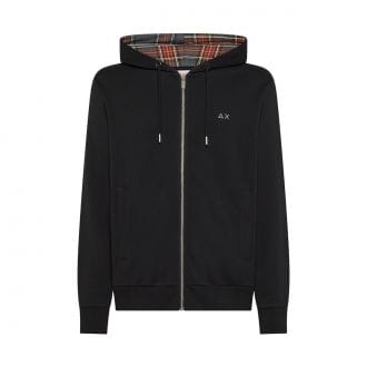 Sun 68 F45124 Felpa Cappuccio Inserti Tartan Casual Uomo