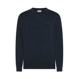 Sun 68 K36126 Maglione Girocollo Cotone Crep Lavato Casual Uomo