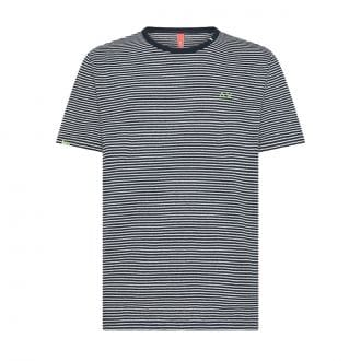Sun 68 T35147 T Shirt Jersey Linen Stripes Casual Uomo