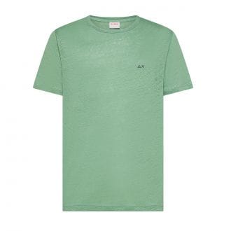 Sun 68 T36130 T Shirt Girocollo Jersey Linen Solid Casual Uomo