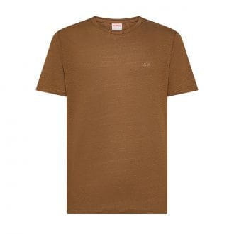 Sun 68 T36130 T-shirt Girocollo Jersey Linen Solid Casual Uomo