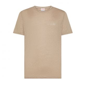 Sun 68 T36130 T-shirt Girocollo Jersey Linen Solid Casual Uomo