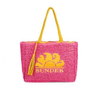 Sundek Aw029abpa100 Borsa Big Logo Paper Straw Donna Mare Donna