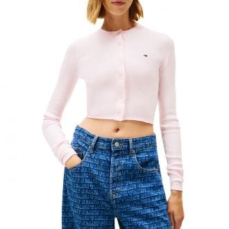 Tommy Jeans Dw0dw22023 Cardigan Cropped Rib Donna Casual Donna