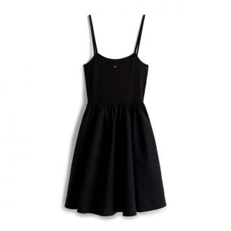 Tommy Jeans Dw0dw22352 Abito Spallina In Popline Rib Donna Casual Donna