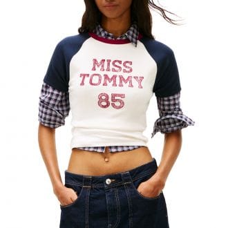 Tommy Jeans Dw0dw22536 T Shirt Slim Miss Tonny Donna Casual Donna