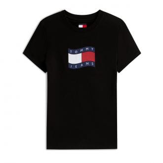 Tommy Jeans Dw0dw22781 T-shirt Slim Wavy Flag Donna Casual Donna