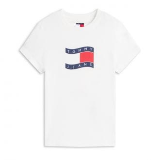 Tommy Jeans Dw0dw22781 T-shirt Slim Wavy Flag Donna Casual Donna