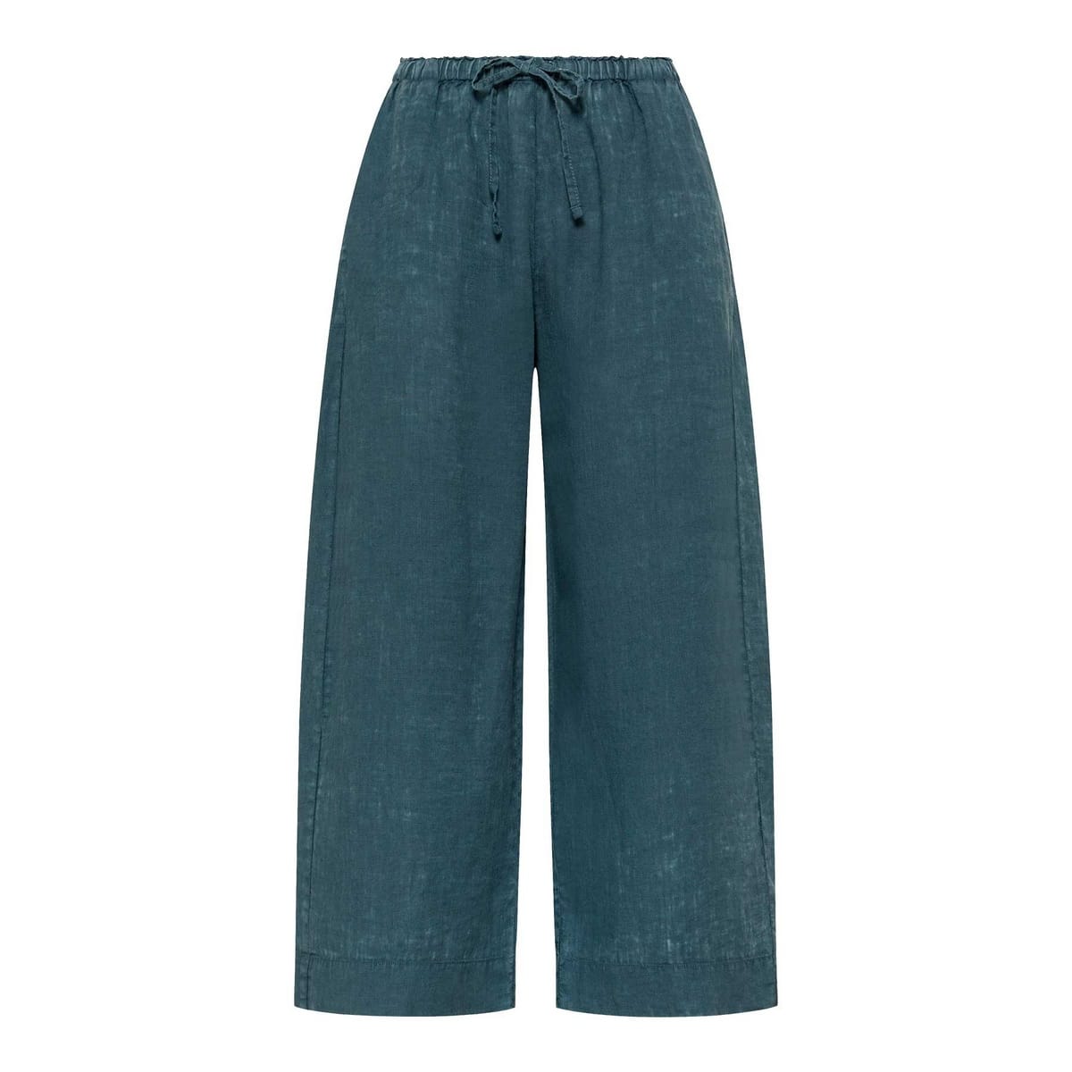 PANTALONE CROPP IN LINO LAVATO DONNA