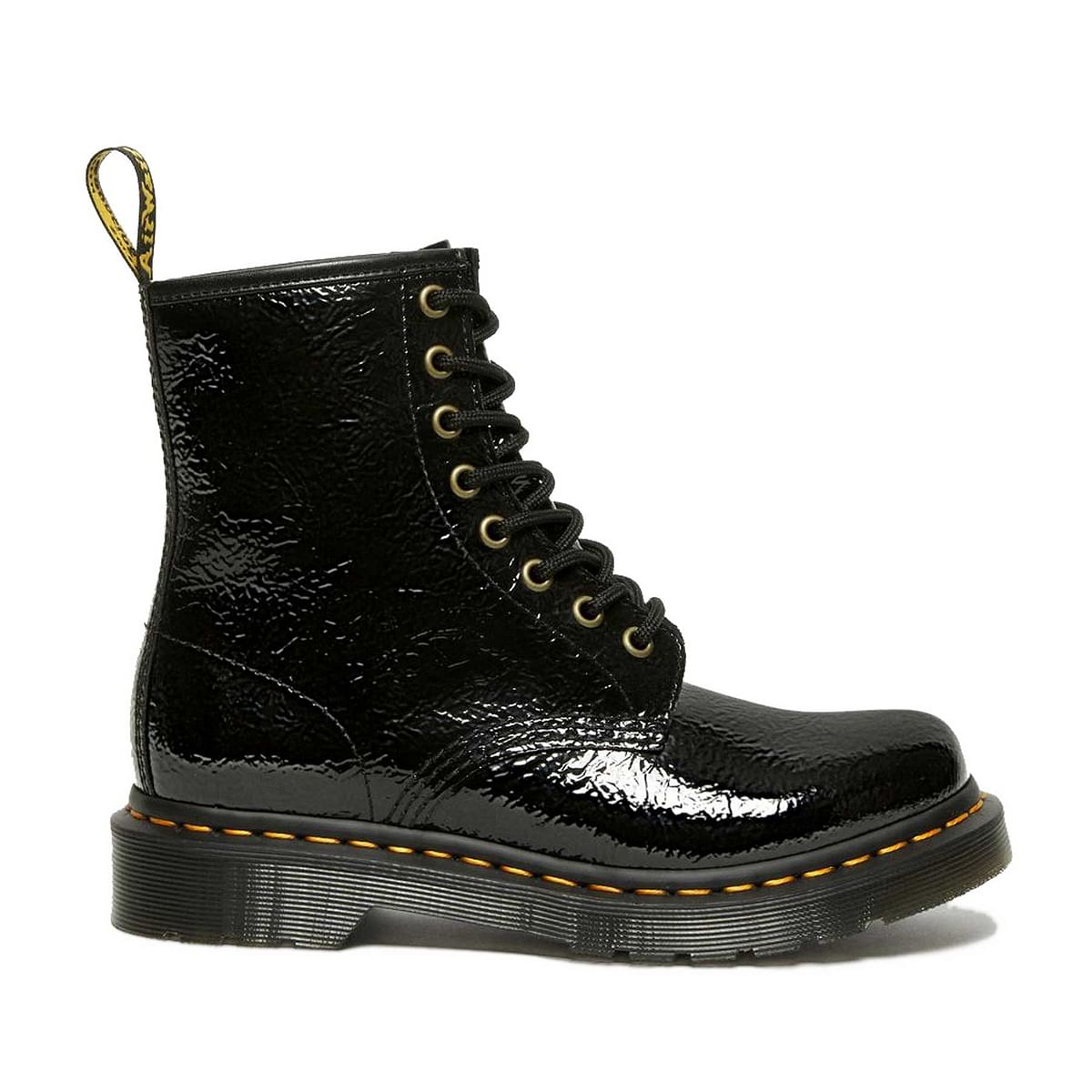 DR MARTENS ANFIBI 1460 DISTRESSED PATENT DONNA 045780101 0001 BLACK DISTRESSE Tutti Stivali e boot Scarpe