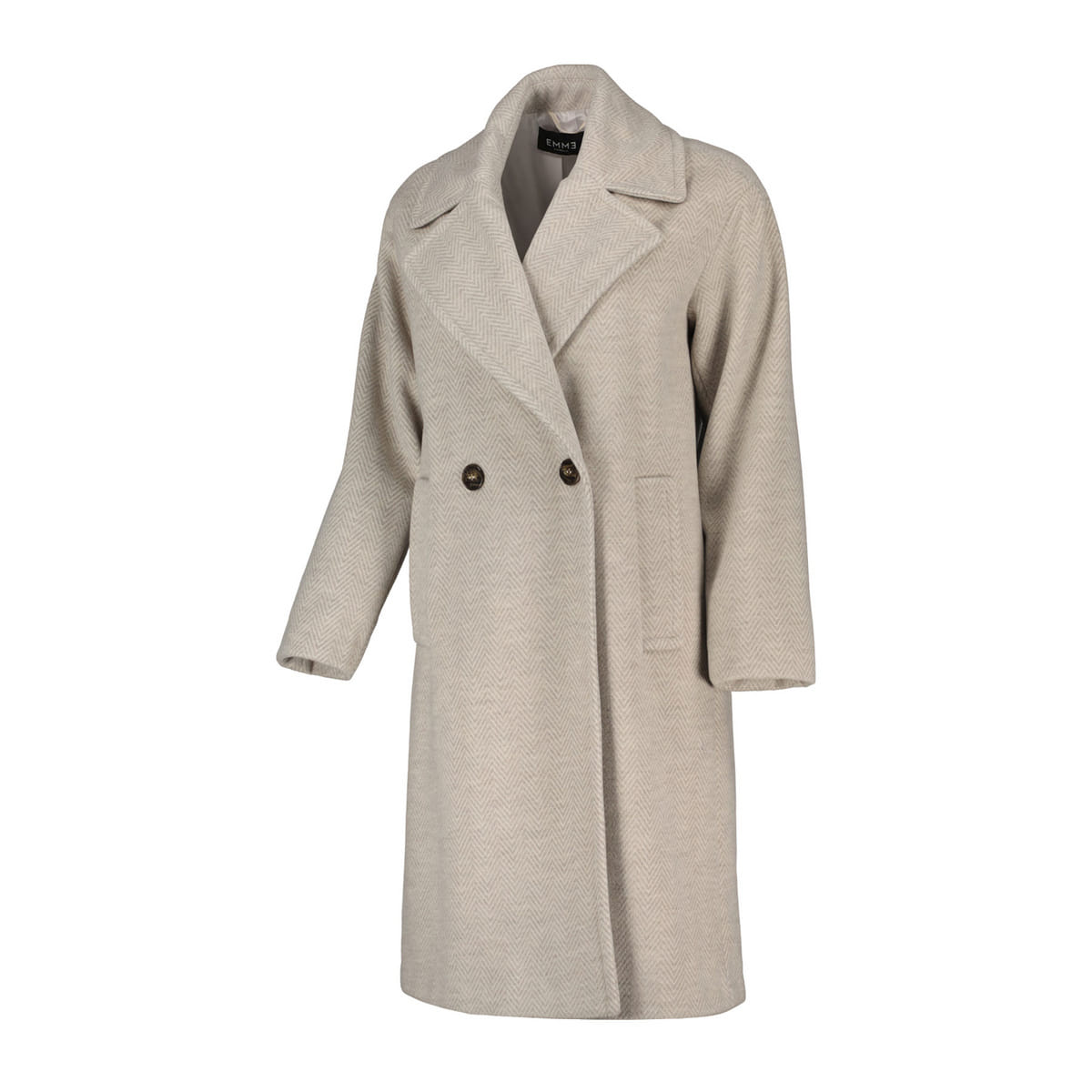 CAPPOTTO DOPPIOPETTO IN JERSEY CHEVRON DONNA