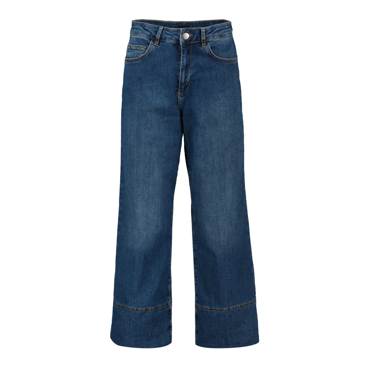 JEANS GAMBA LARGA CON ORLO ALTO KENTIA DONNA