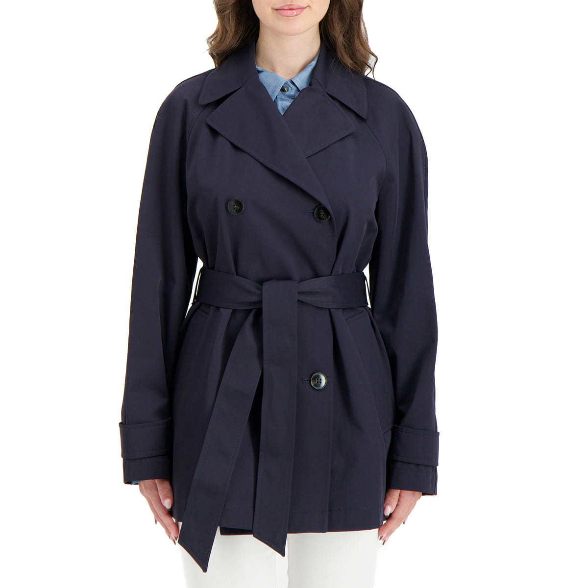 TRENCH CORTO IN GABARDINA ANTIGOCCIA DONNA