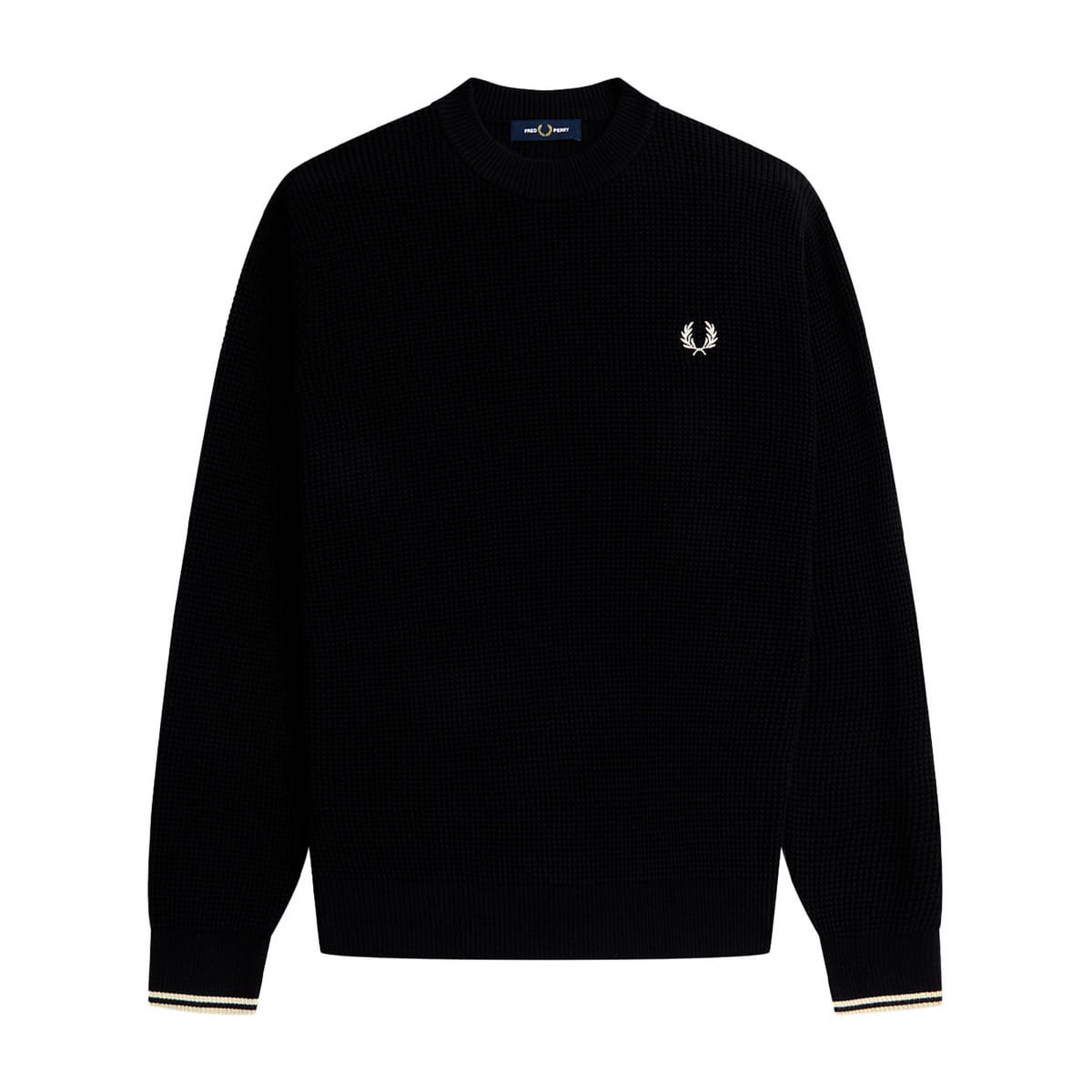 MAGLIONE GIROCOLLO IN COTONE WAFFLE