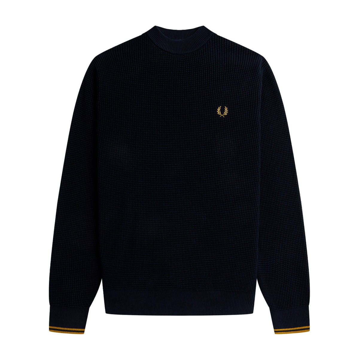 MAGLIONE GIROCOLLO IN COTONE WAFFLE