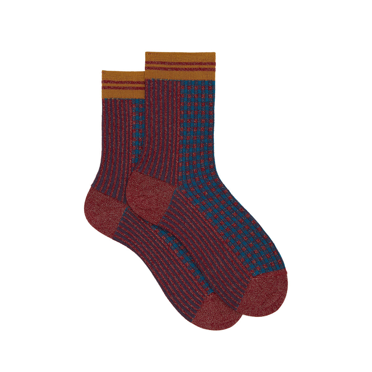 CALZA CORTA PIED DE POUL TWIN RIB DONNA