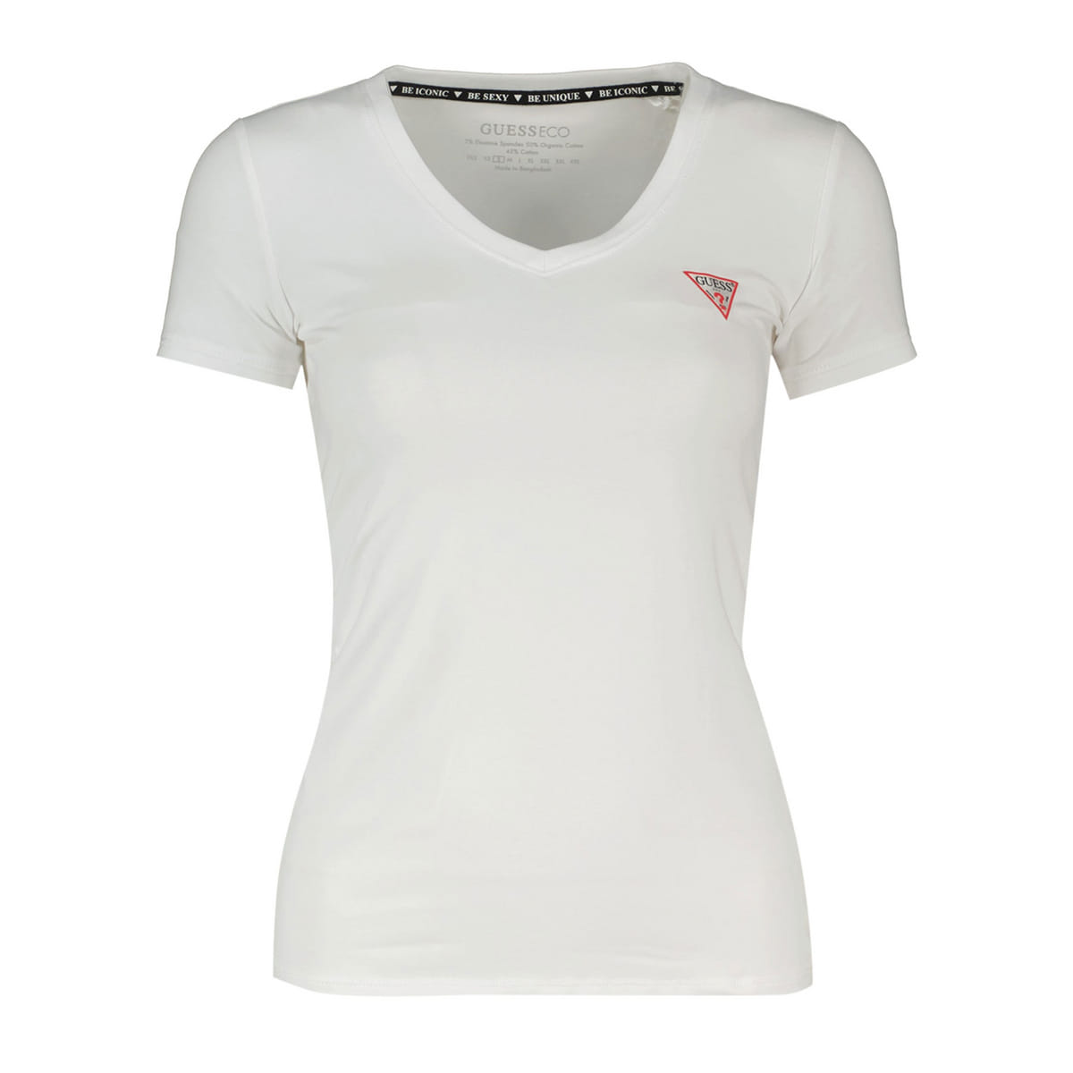 T-SHIRT SCOLLO V MINI LOGO DONNA