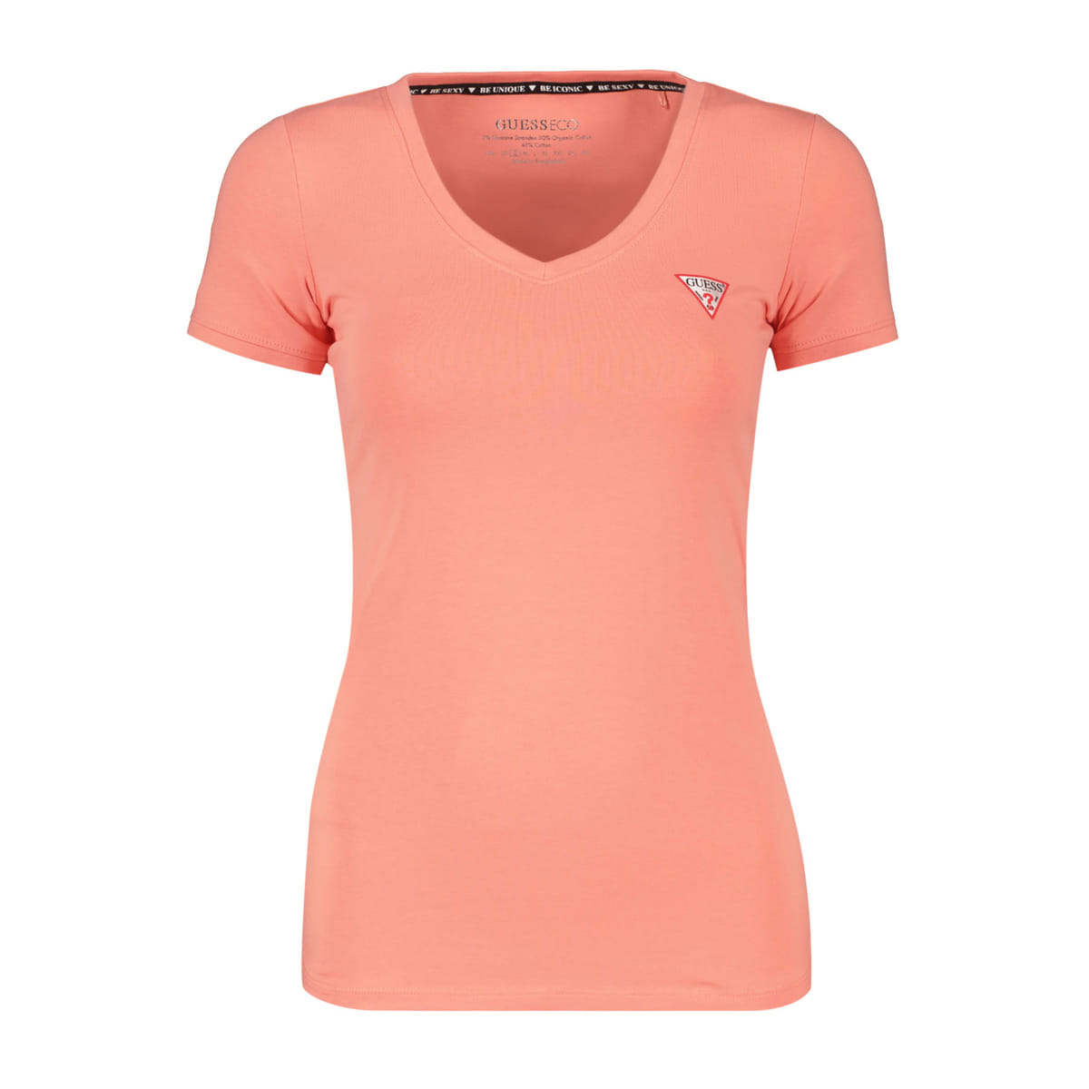 T-SHIRT SCOLLO V MINI LOGO DONNA