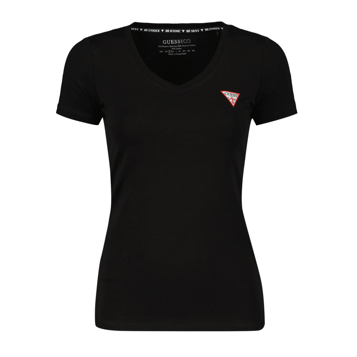 T-SHIRT SCOLLO V MINI LOGO DONNA