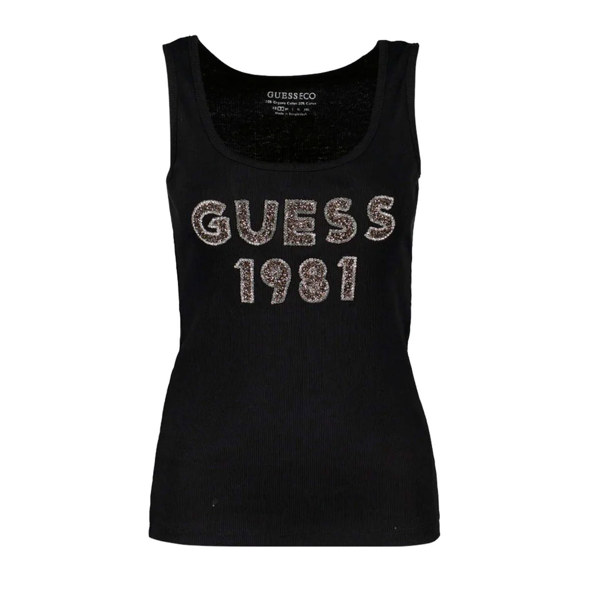 CANOTTA COSTINE LOGO STRASS DONNA