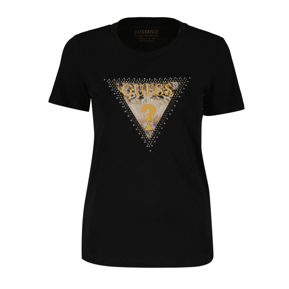 T-SHIRT LOGO ANIMALIER STRASS