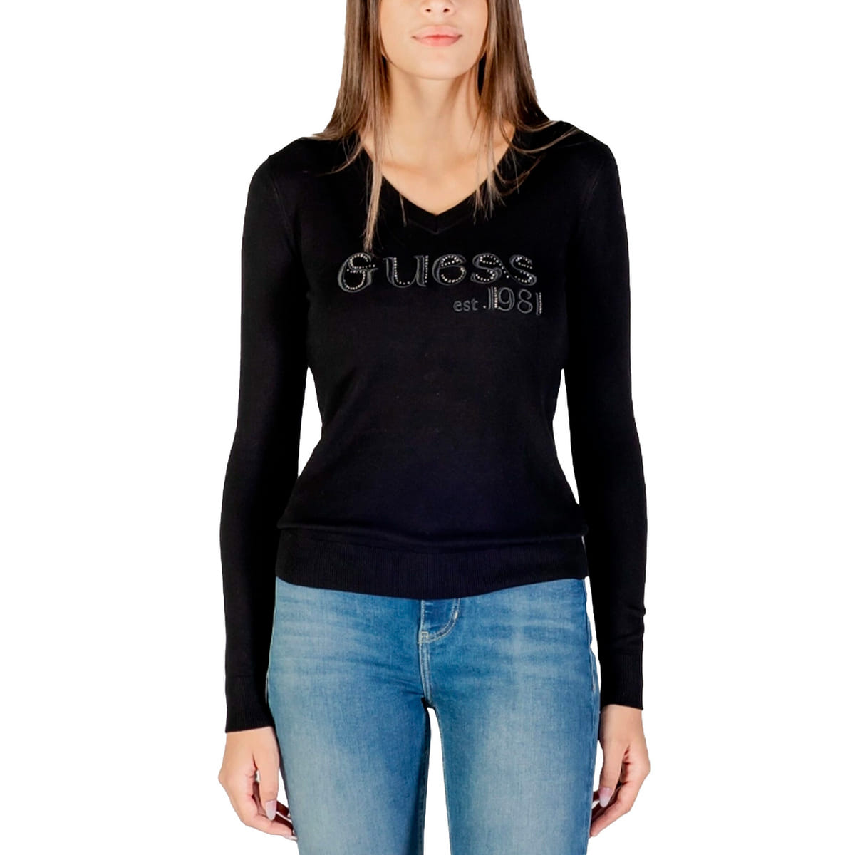 MAGLIONE SCOLLO V LOGO DONNA
