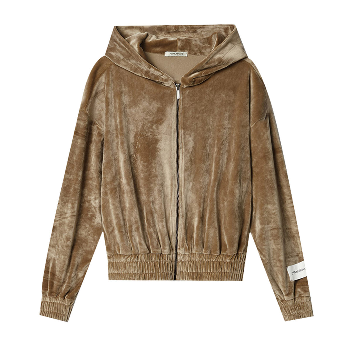 FELPA FULL ZIP CON CAPPUCCIO CROP N CINIGLIA DONNA