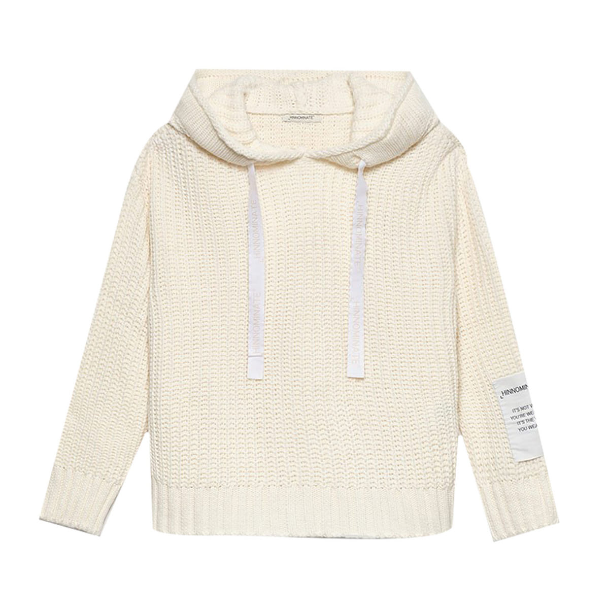 MAGLIONE CON CAPPUCCIO CROP A COSTE DONNA