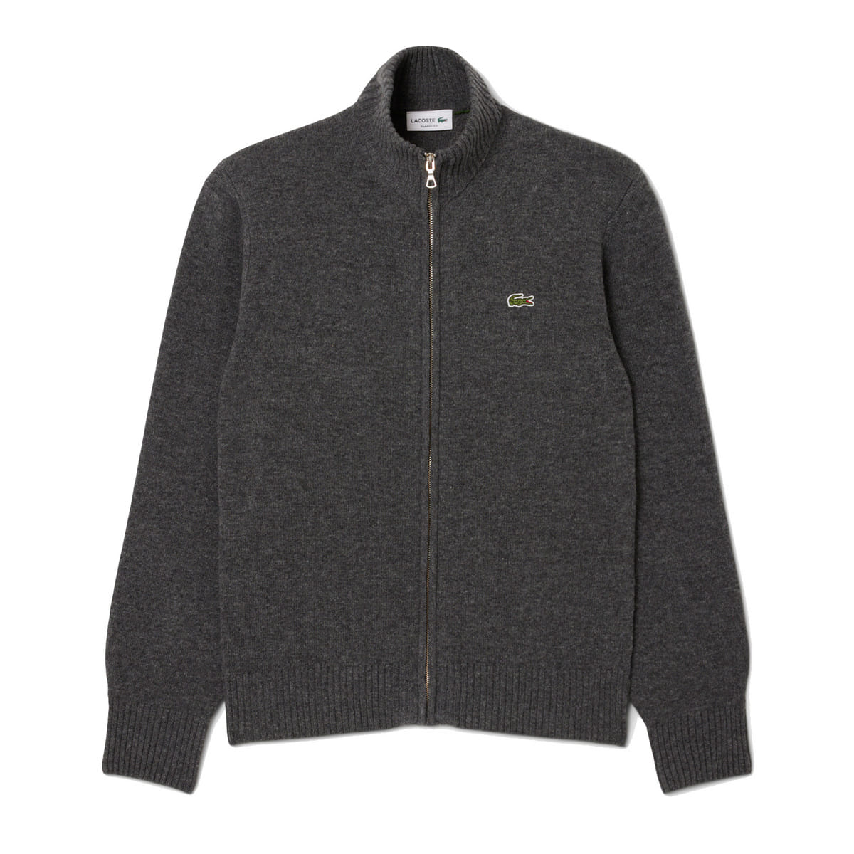 MAGLIONE FULL ZIP IN LANA CARDATA