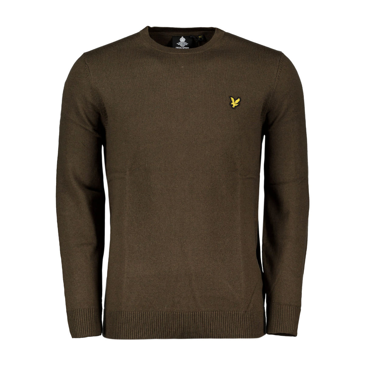 MAGLIONE GIROCOLLO IN COTONE E LANA LOGO