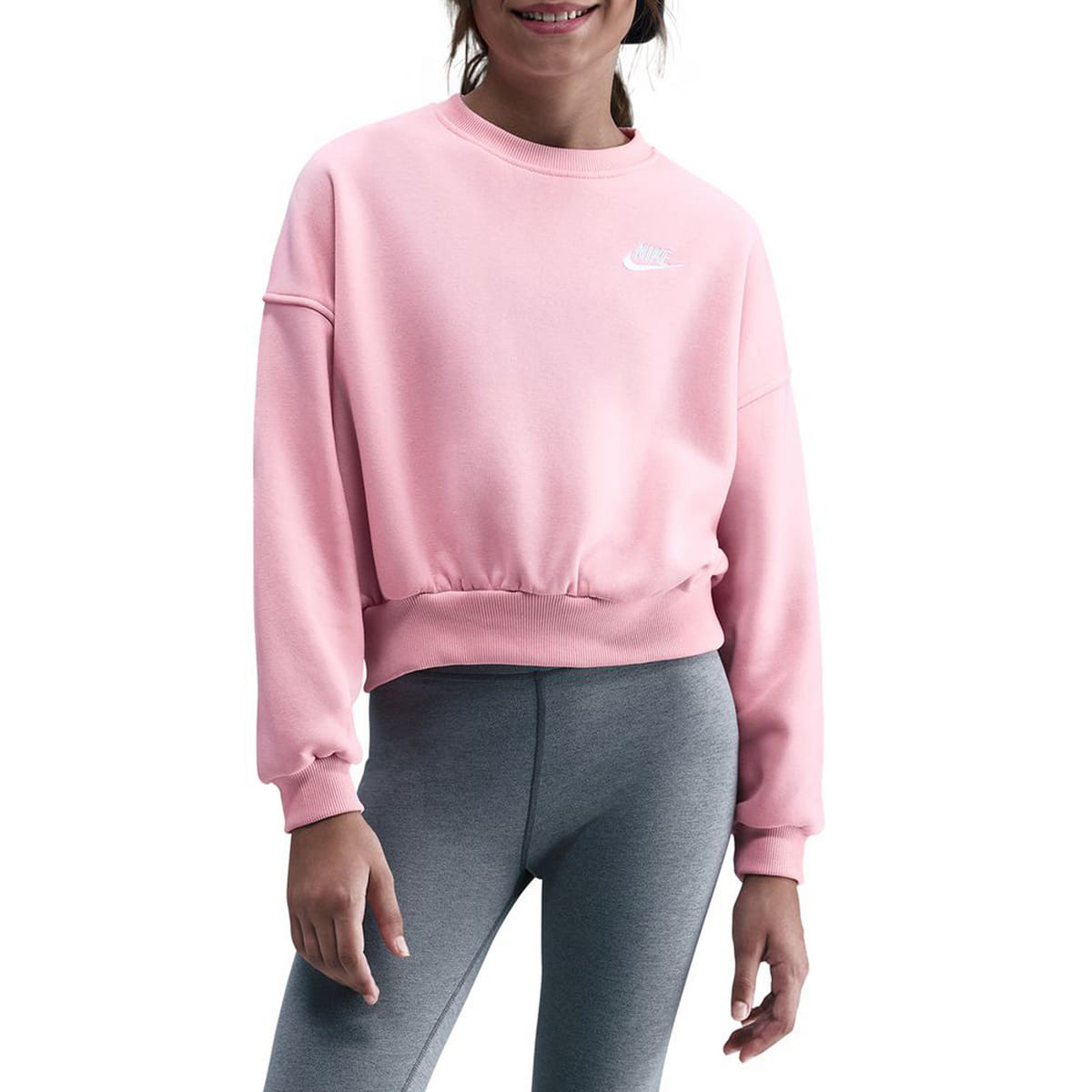 NIKE - FELPA GIROCOLLO CROP CLUB BAMBINA - 049856001_518