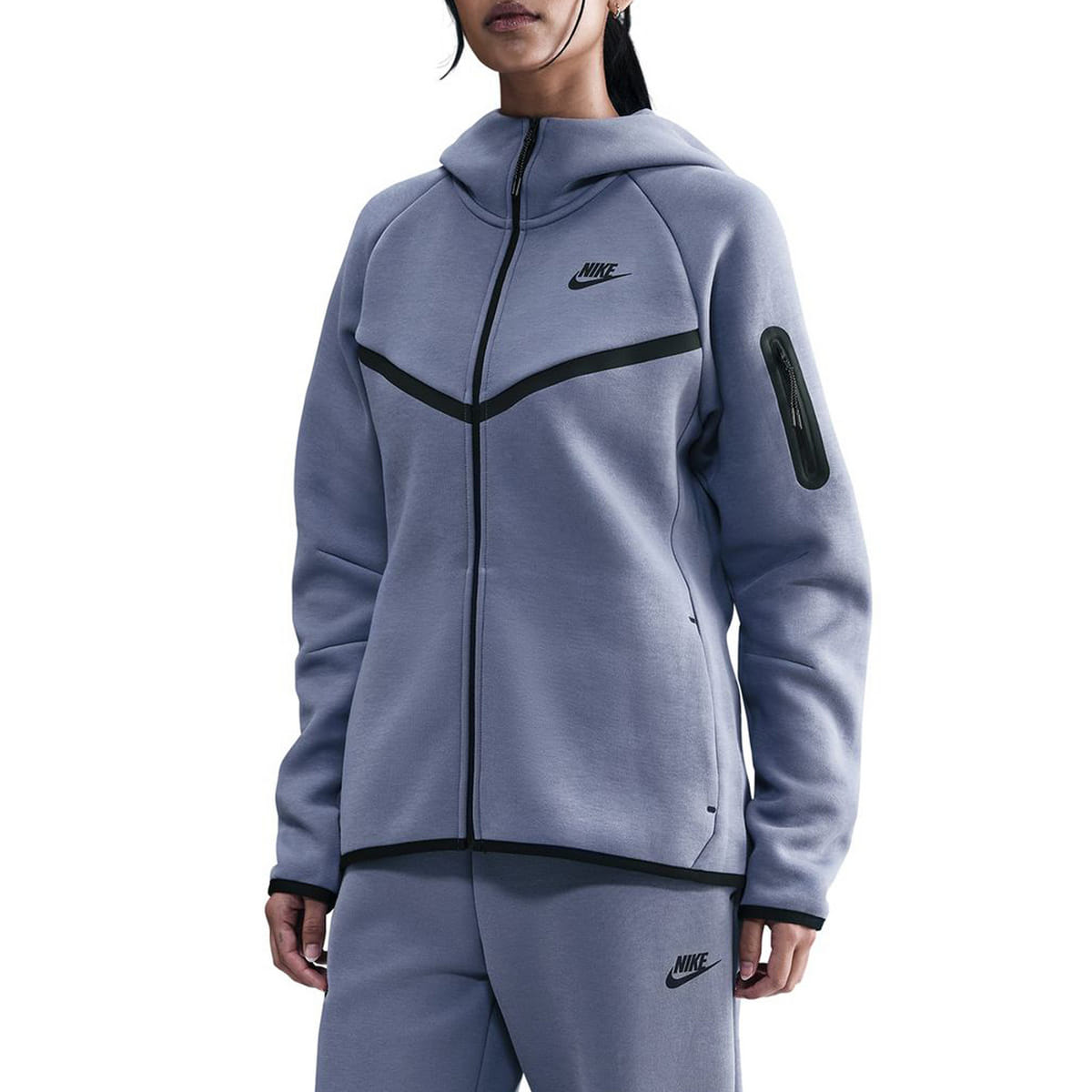 FELPA FULL ZIP CON CAPPUCCIO TECH FLEECE DONNA