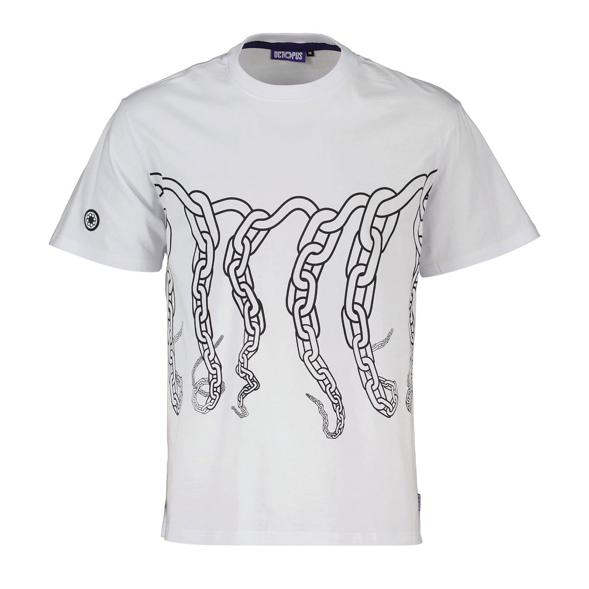 OCTOPUS T SHIRT CHAIN 046858201 WHT WHITE T shirt Street Style Uomo Moda