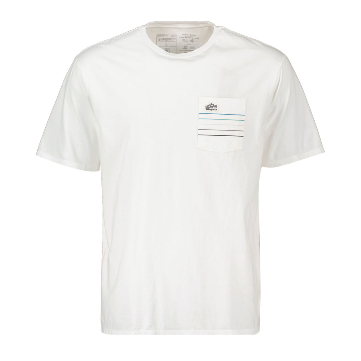 T-SHIRT LINE LOGO RIDGE STRIPE ORGANIC POCKET