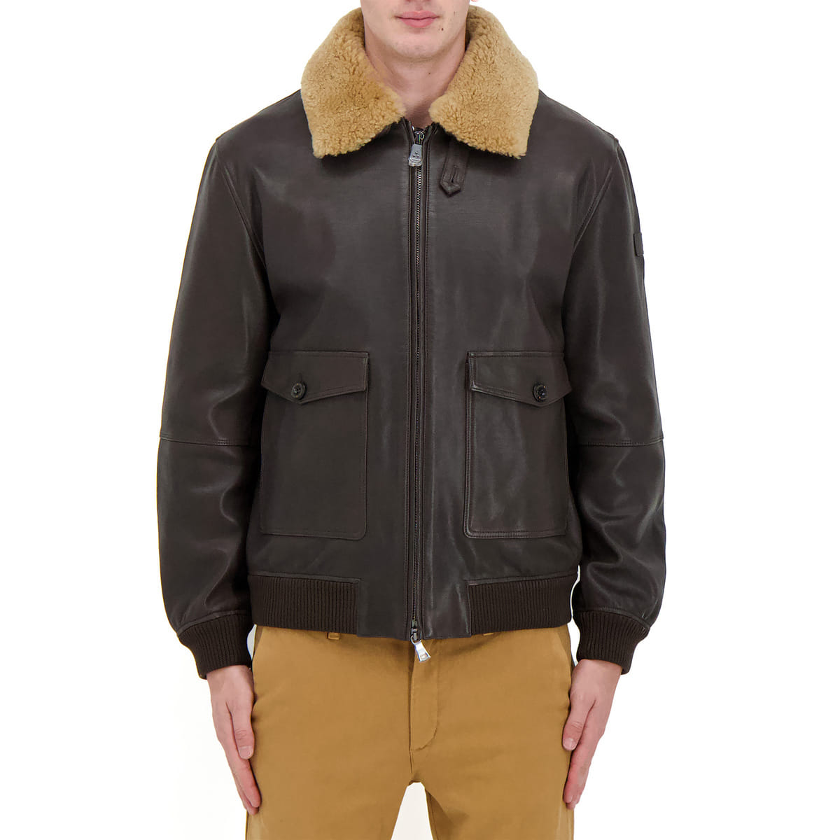 GIACCA IN PELLE E JERSEY MURDO