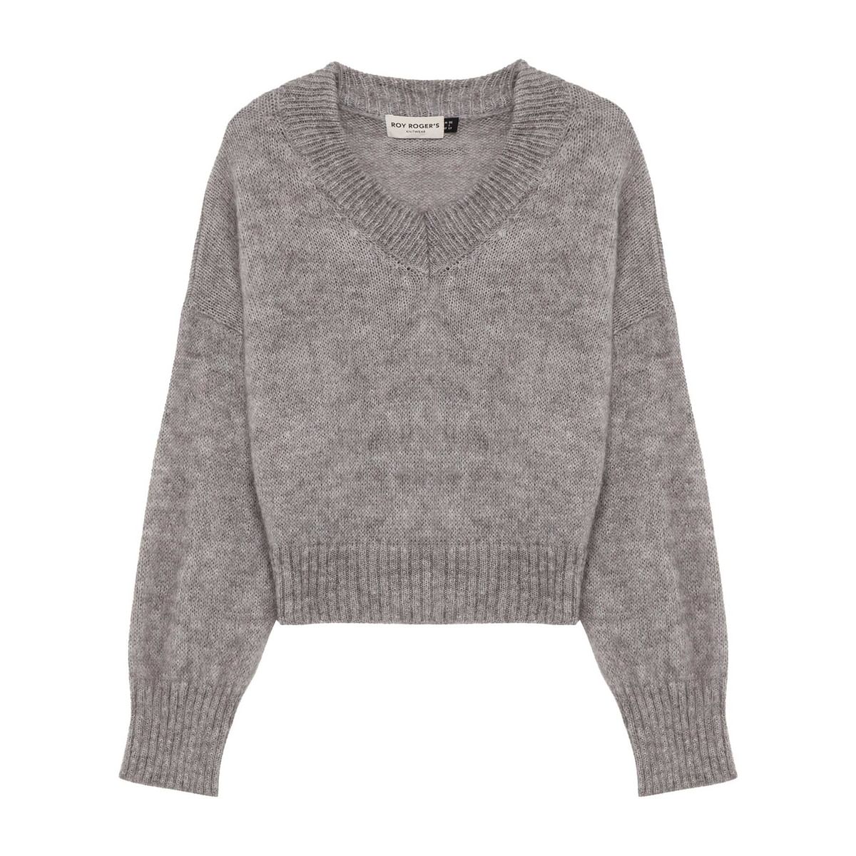 MAGLIONE SCOLLO V MISTO MOHAIR DONNA