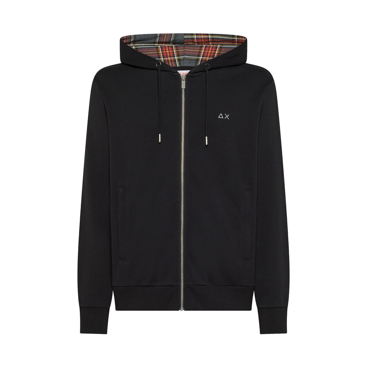 FELPA CAPPUCCIO INSERTI TARTAN