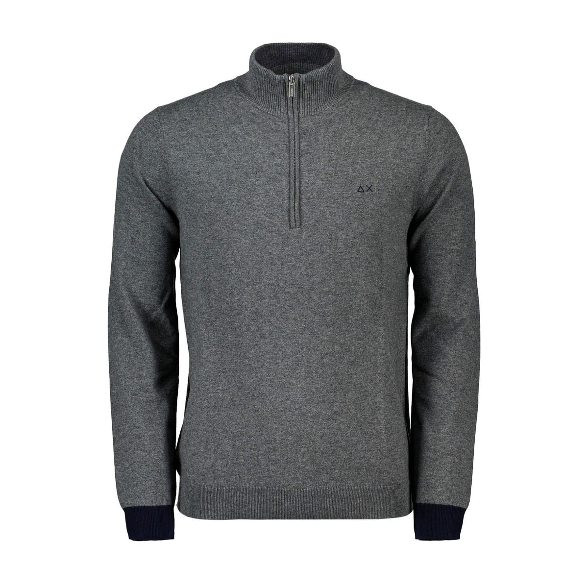 SUN 68 - MAGLIONE MEZZA ZIP IN LANA E COTONE - 048097501_34