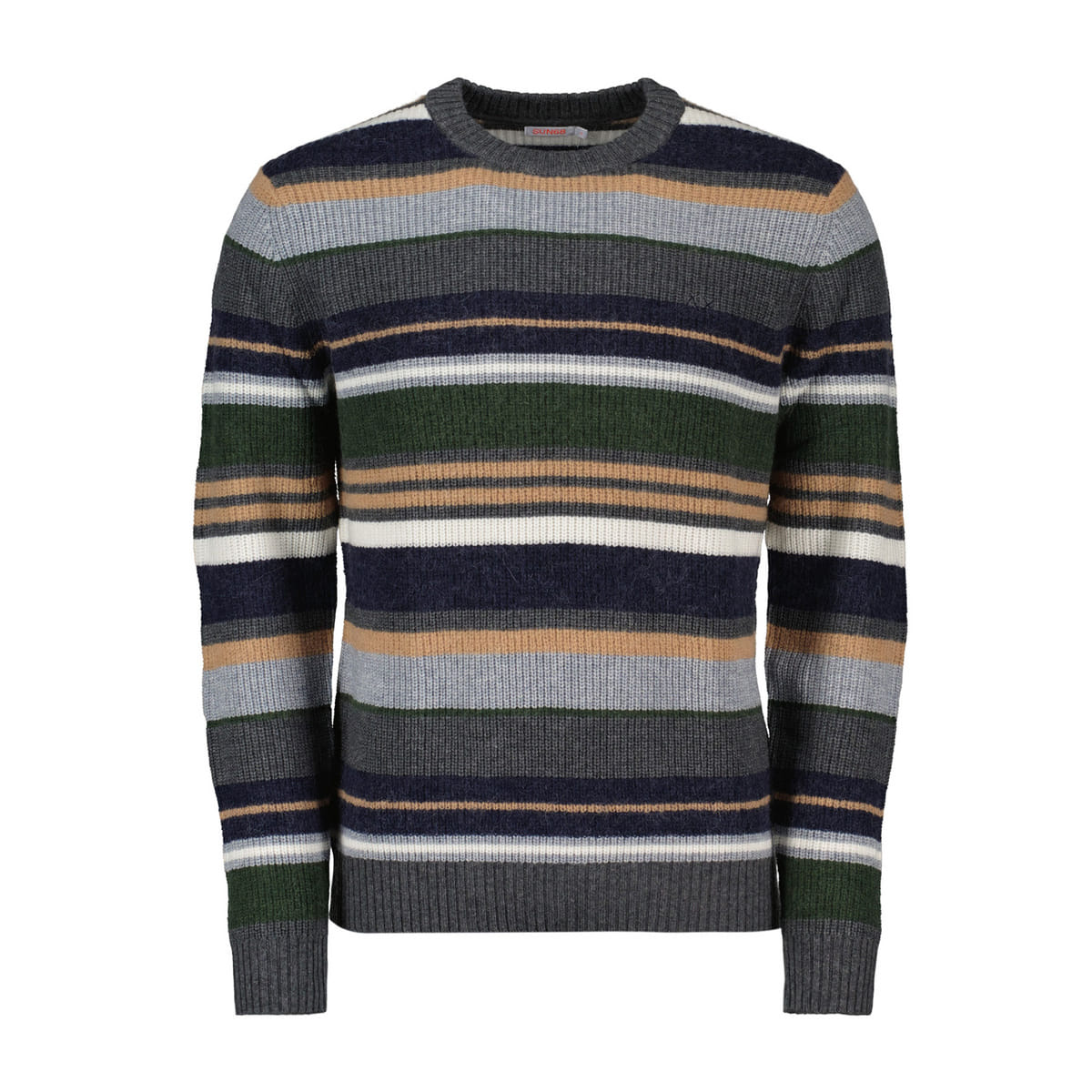 MAGLIONE GIROCOLLO A RIGHE IN LANA