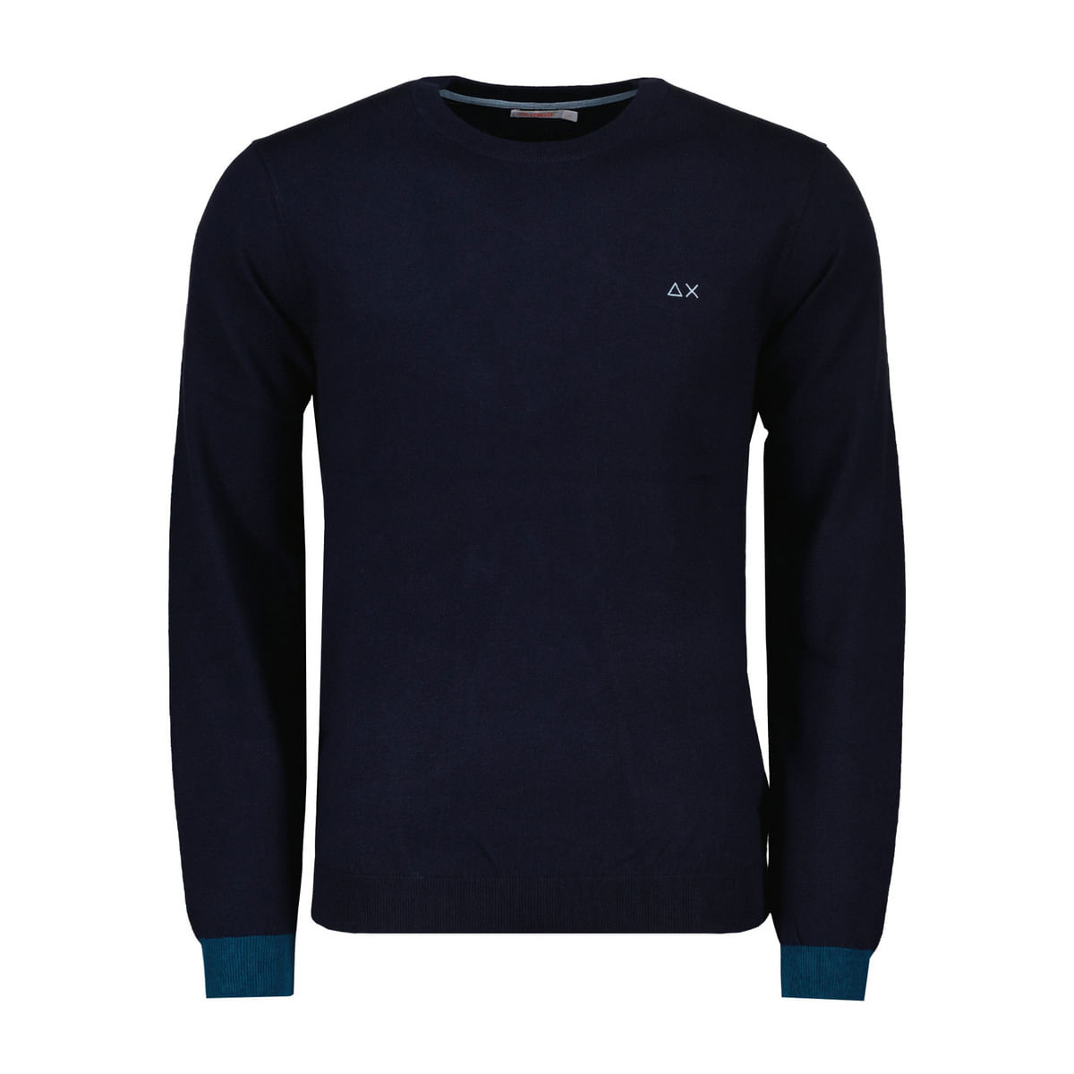 MAGLIONE GIROCOLLO IN LANA E COTONE TOPPA A CONTRASTO