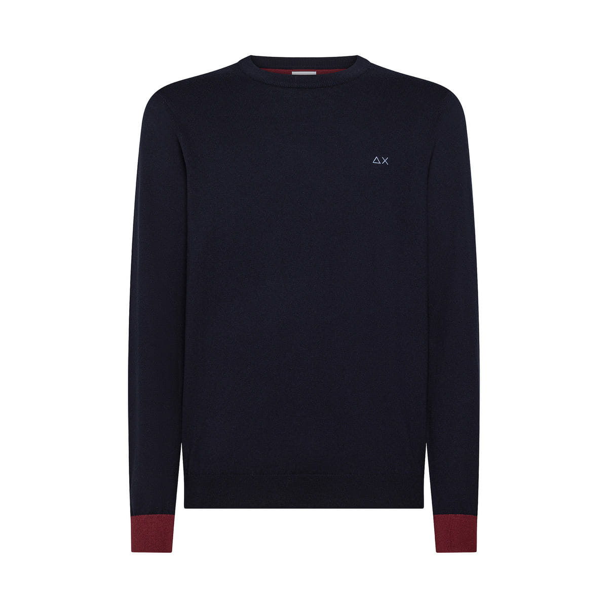 Ferrante - Maglione girocollo in lana merino blu