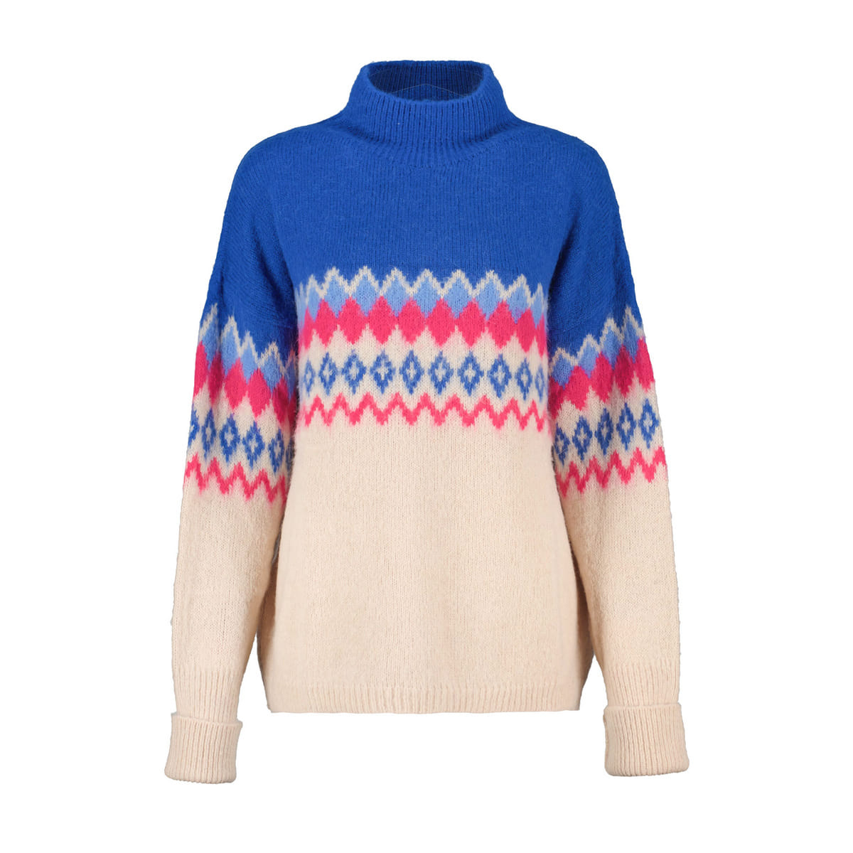 MAGLIONE LUPETTO NORVEGIAN JACQUARD MISTO ALPACA DONNA