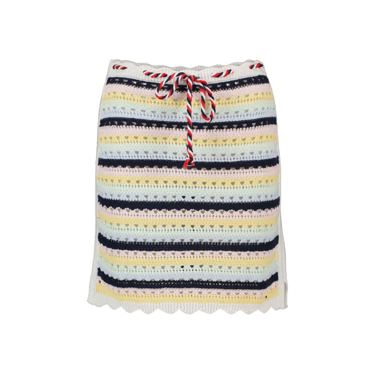 GONNA CORTA CROCHET A RIGHE DONNA