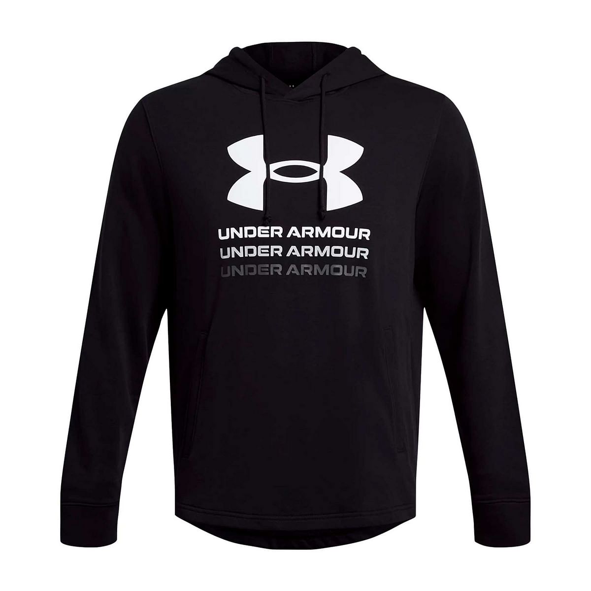 UNDER ARMOUR FELPA CON CAPPUCCIO RIVAL TERRY GRAPHIC 048620901 001 BLACK Felpe Abbigliamento Training e Palestra Sport