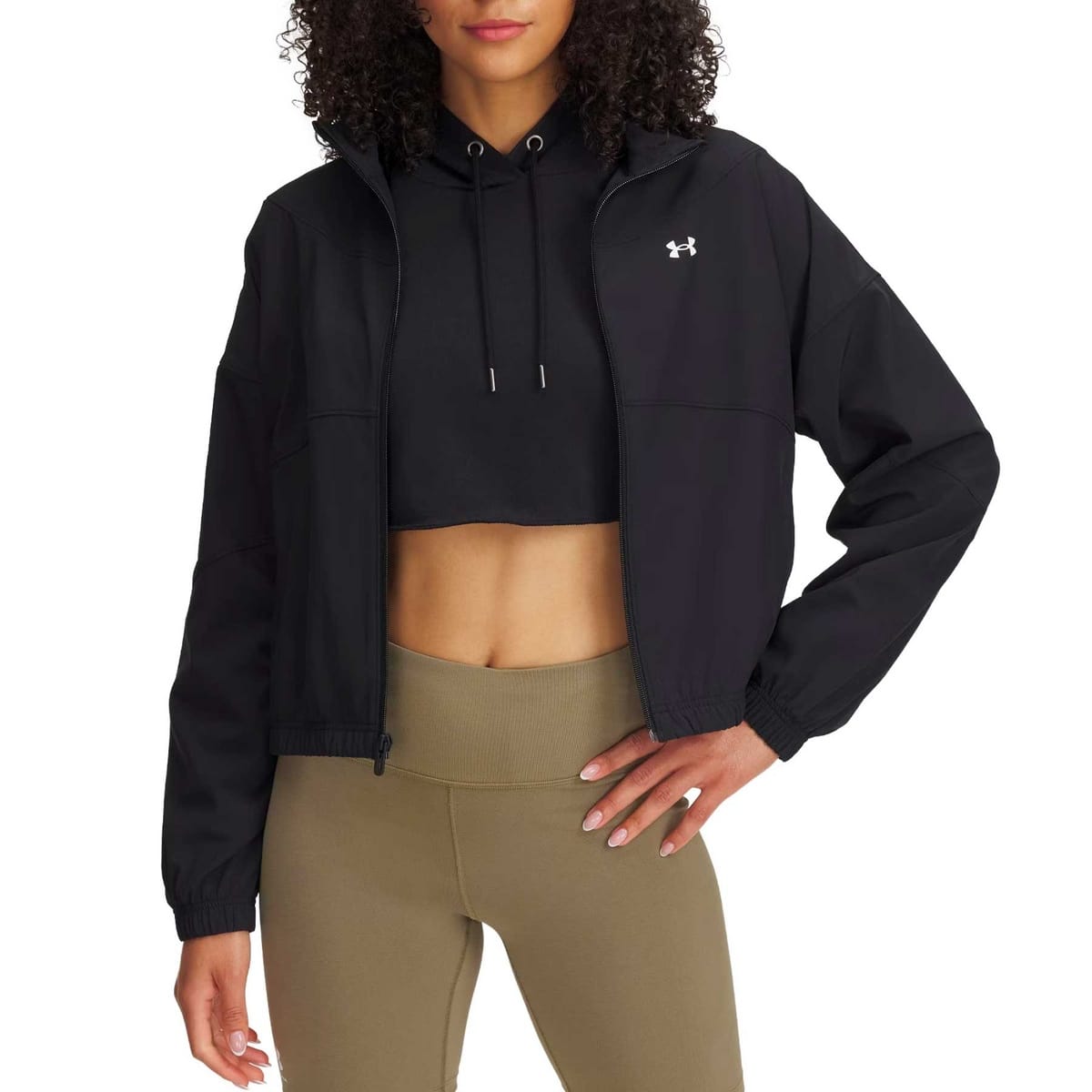 FELPA FULL ZIP UA RIVAL WOVEN DONNA