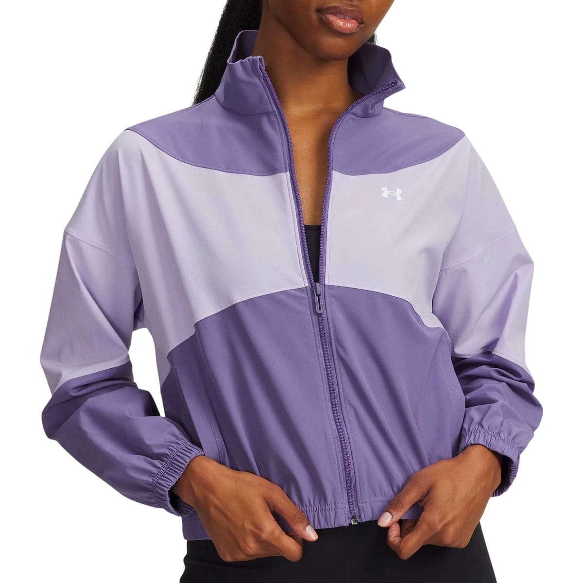 FELPA FULL ZIP UA RIVAL WOVEN DONNA