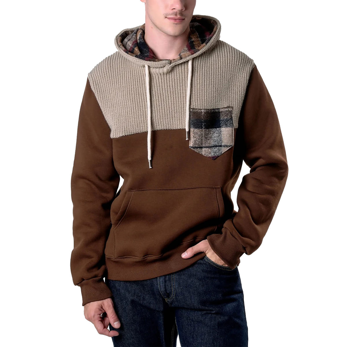 FELPA CAPPUCCIO INSERTI MAGLIA