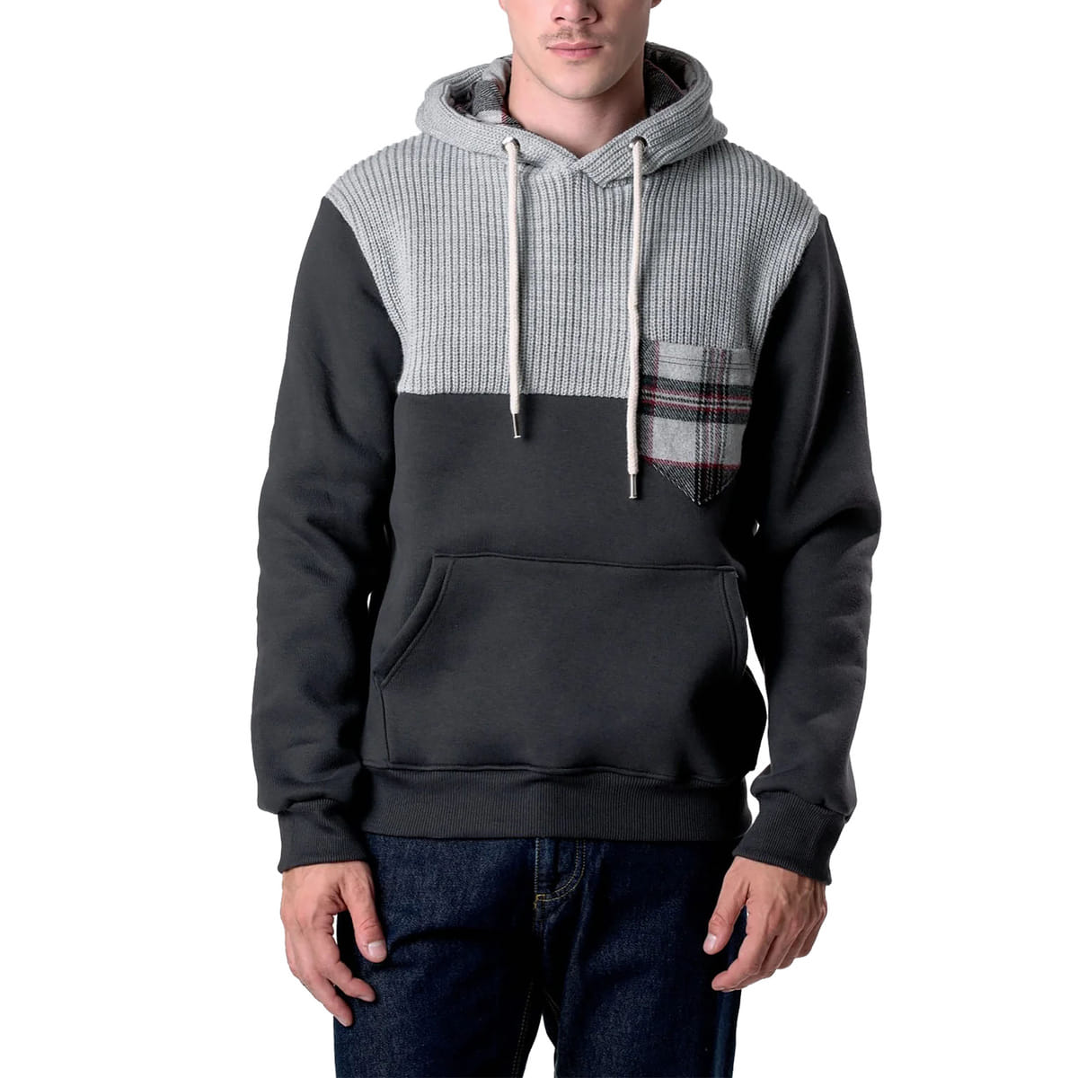 FELPA CAPPUCCIO INSERTI MAGLIA